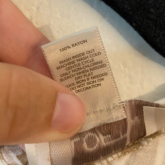 Loft Petites Tan White Chevron Embellished Keyhole Tank Top - Picture 8 of 9